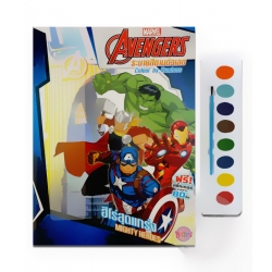 Avengers ระบายสีตามตัวเลข ฮีโร่สุดแกร่ง Mighty Heroes +สีน้ำ