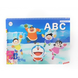 Doraemon เมืองหิมะ ฝึกหัดคัดอังกฤษ ABC พร้อมระบายสี +เครื่องเขียน